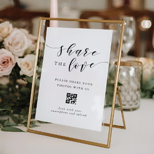 Moderne trouw 'Deel de liefde' QR-code bord Poster