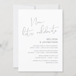 Moderne trouw-elopement, nu laten we het feest vie kaart