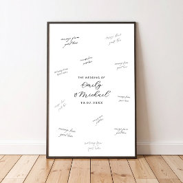 Moderne Trouw Handtekening Gastboek Poster