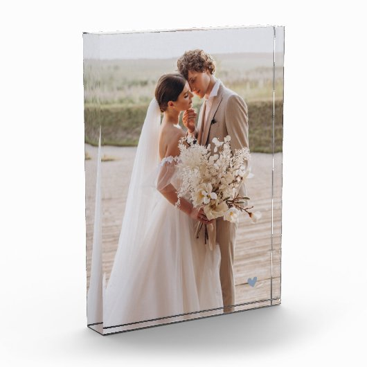 Moderne Trouw Hart Aandenken Foto Blok (Links)