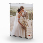 Moderne trouw hartje aandenken foto blok (Rechts)