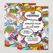 Moderne Trouw Kleurrijke Typografische Stripboek Kaart (Voorkant / Achterkant)