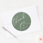 Moderne Trouw Minimal Dank Je Wel Cute Hart Cadeau Ronde Sticker (Envelop)