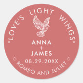 Moderne Trouw Minimalistische Elegante Romeo en Ju Ronde Sticker (Voorkant)