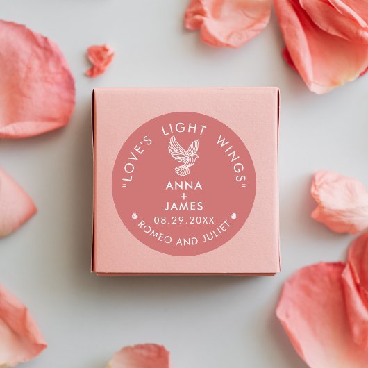 Moderne Trouw Minimalistische Elegante Romeo en Ju Ronde Sticker