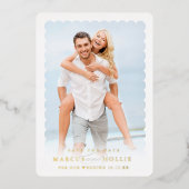 MODERNE TROUW minimalistische verlovingscalligrafi Folie Uitnodiging (Voorkant)