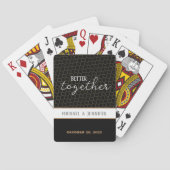 Moderne Trouw Monogram Datum Aangepaste Naam Pokerkaarten (Achterkant)
