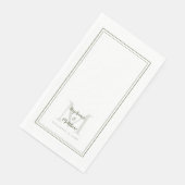 Moderne Trouw Monogram Namen & Datum Olijfgroen Servet (Hoek)