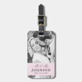Moderne Trouw Mr & Mevrouw Aangepaste Foto Bagage Bagagelabel (Voorkant verticaal)