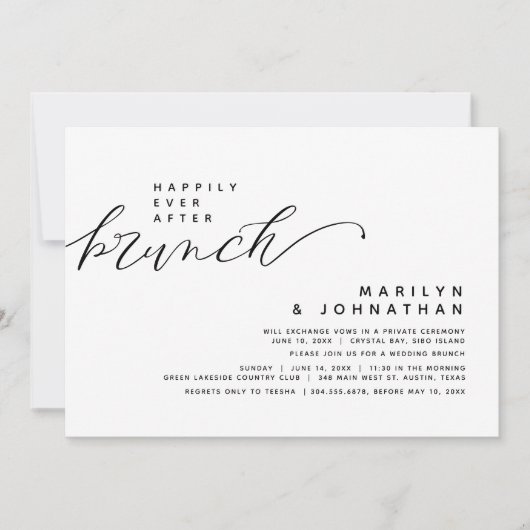 Moderne trouw-ontsnapping Happily Ever After Brunc Kaart (Voorkant)