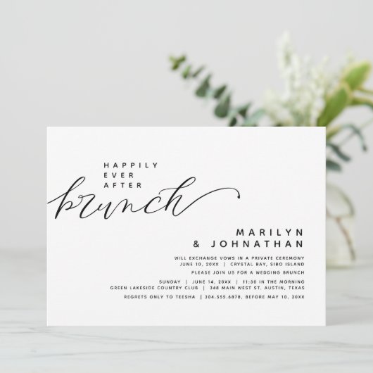 Moderne trouw-ontsnapping Happily Ever After Brunc Kaart (Staand voorkant)