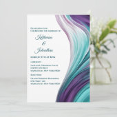 Moderne Trouw - Paars en Turkoois Kaart (Staand voorkant)
