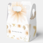 Moderne Trouw Peach Beach Seashells & Bloemen Bedankdoosjes (Geopend)