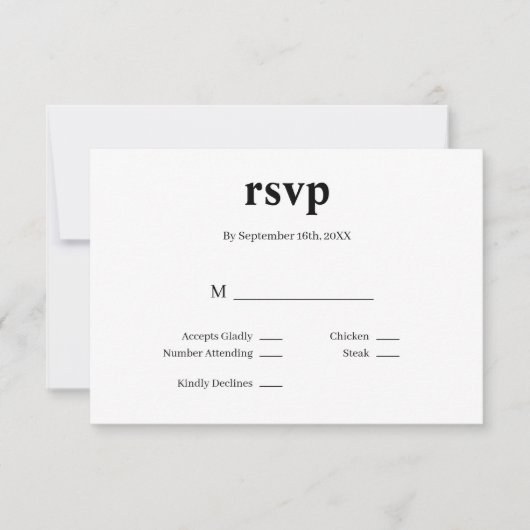 Moderne Trouw RSVP Kaart (Voorkant)