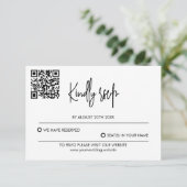 Moderne Trouw-RSVP-Kaart met QR-code RSVP Kaartje (Staand voorkant)