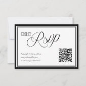 Moderne trouw-RSvp met QR-codekaart RSVP Kaartje (Voorkant)