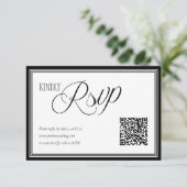 Moderne trouw-RSvp met QR-codekaart RSVP Kaartje (Staand voorkant)