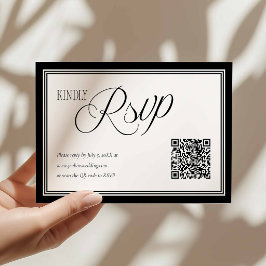 Moderne trouw-RSvp met QR-codekaart RSVP Kaartje