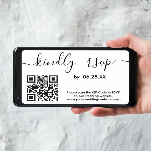 Moderne Trouw-RSVP Online Website Met QR-Code Kaart