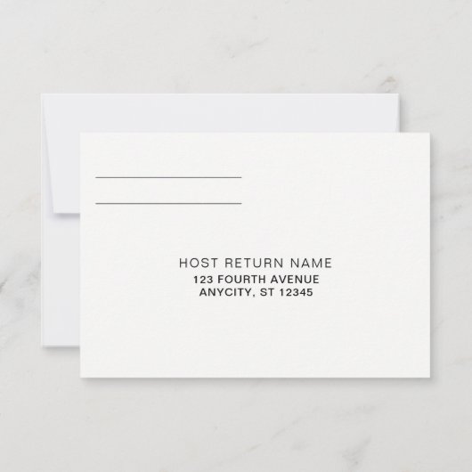 Moderne Trouw-RSVP-reactiekaart | Zwart Kaart (Achterkant)