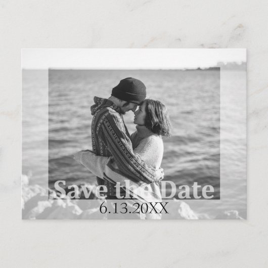 Moderne Trouw Save the Date Foto Briefkaart (Voorkant)