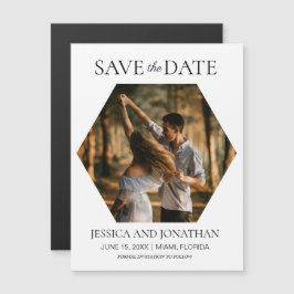 Moderne Trouw Save the Date Zeshoekige Foto