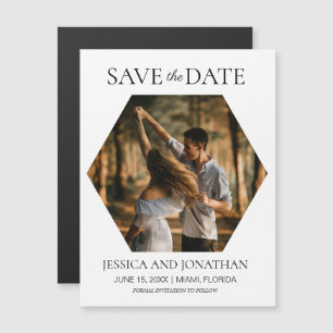 Moderne Trouw Save the Date Zeshoekige Foto 