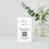 Moderne Trouw Share de liefde Qr Code Informatiekaartje (Staand voorkant)