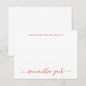 Moderne Trouw Stijlvol Schrift Elegant Minimalisti Notitiekaartje (Voorkant / Achterkant)