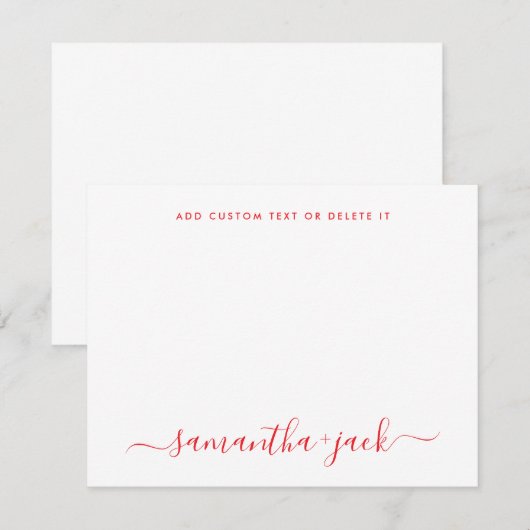 Moderne Trouw Stijlvol Schrift Elegant Minimalisti Notitiekaartje (Voorkant / Achterkant)