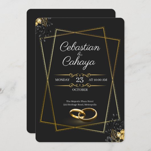 Moderne Trouw Uitnodiging (Voorkant / Achterkant)