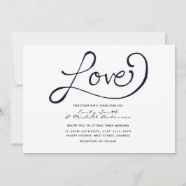 Moderne Trouw Uitnodigingen - Eenvoudig zwart wit