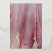 Moderne Trouw Viva Magenta Goud Folie Uitnodiging (Achterkant)