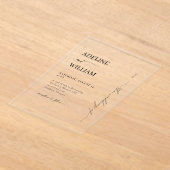 Moderne Trouwacryl Elegante Uitnodiging (Laagn)