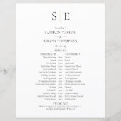 Moderne Trouwagenda met Monogram en Tijdschema (Voorkant)