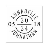 Moderne trouwbadge met namen en datum  zelfinktende stempel (Design)