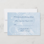 Moderne Trouwblauw RSVP Kaart (Achterkant)