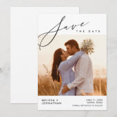 Moderne Trouwceremonie, Bruiloftsfeest Save The Date (Voorkant / Achterkant)