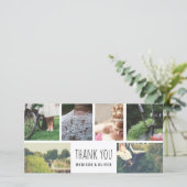 Moderne trouwdag bedankt zes foto-collage (Staand voorkant)