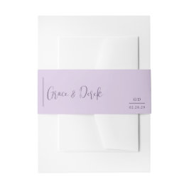 Moderne Trouwdag Grace Lilac Uitnodigingen Wikkel