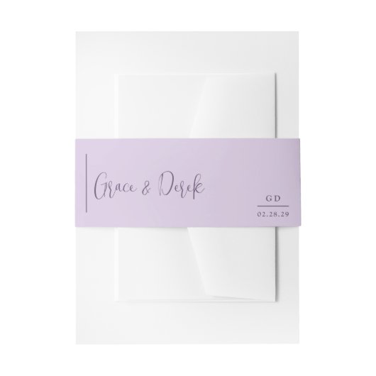 Moderne Trouwdag Grace Lilac Uitnodigingen Wikkel (Voorkant Voorbeeld)