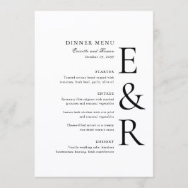Moderne Trouwdag met Krachtig Monogram Minimalisti Menu