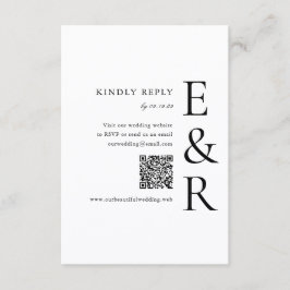 Moderne Trouwdag met Krachtige Initiaal Minimalist RSVP Kaartje