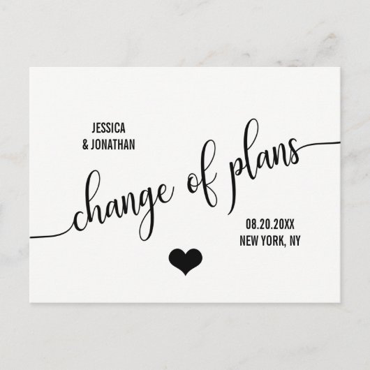 Moderne trouwdatum Aangepaste DATUM PLANNEN UITGES Aankondigingskaart (Voorkant)