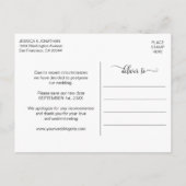 Moderne trouwdatum Aangepaste plannen UITSTELLEN Aankondigingskaart (Achterkant)