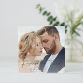 Moderne trouwdatum Reserva la Fecha crème zwart Be Save The Date (Staand voorkant)