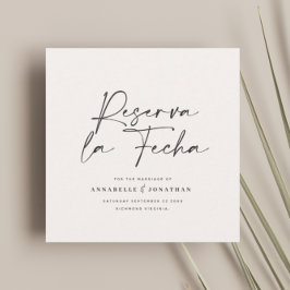 Moderne trouwdatum Reserveer de Datum crème zwart Save The Date