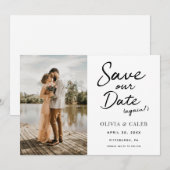 Moderne trouwdatum save our date opnieuw kaart (Voorkant / Achterkant)