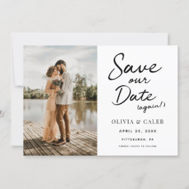 Moderne trouwdatum save our date opnieuw kaart