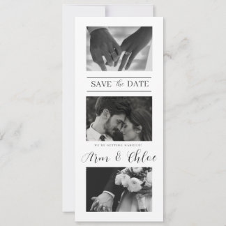 Moderne Trouwdatum Save The Date Foto Collage